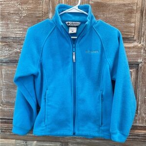 Columbia Youth Benton Springs Fleece Jacket 10/12 Medium Outerwear Turquoise